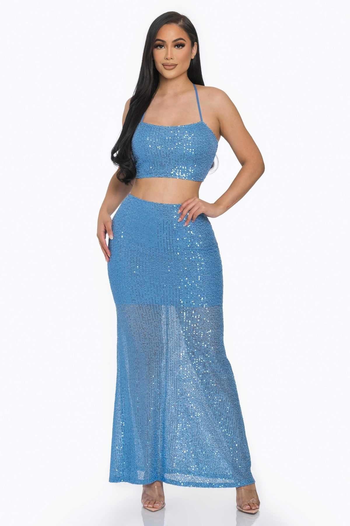 Sxy Back Sequin Maxi Dress - Love It Clothing