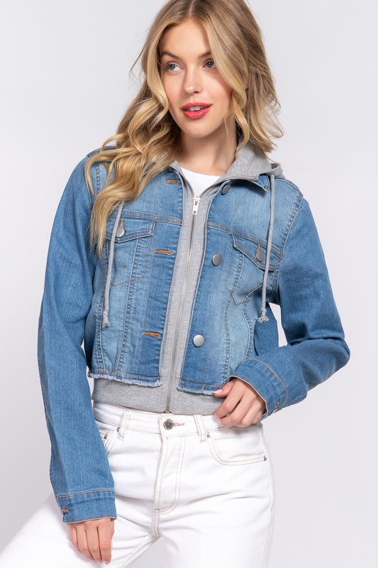 Long Slv Terry Hoodie Denim Jacket-57859.S--Love It Clothing