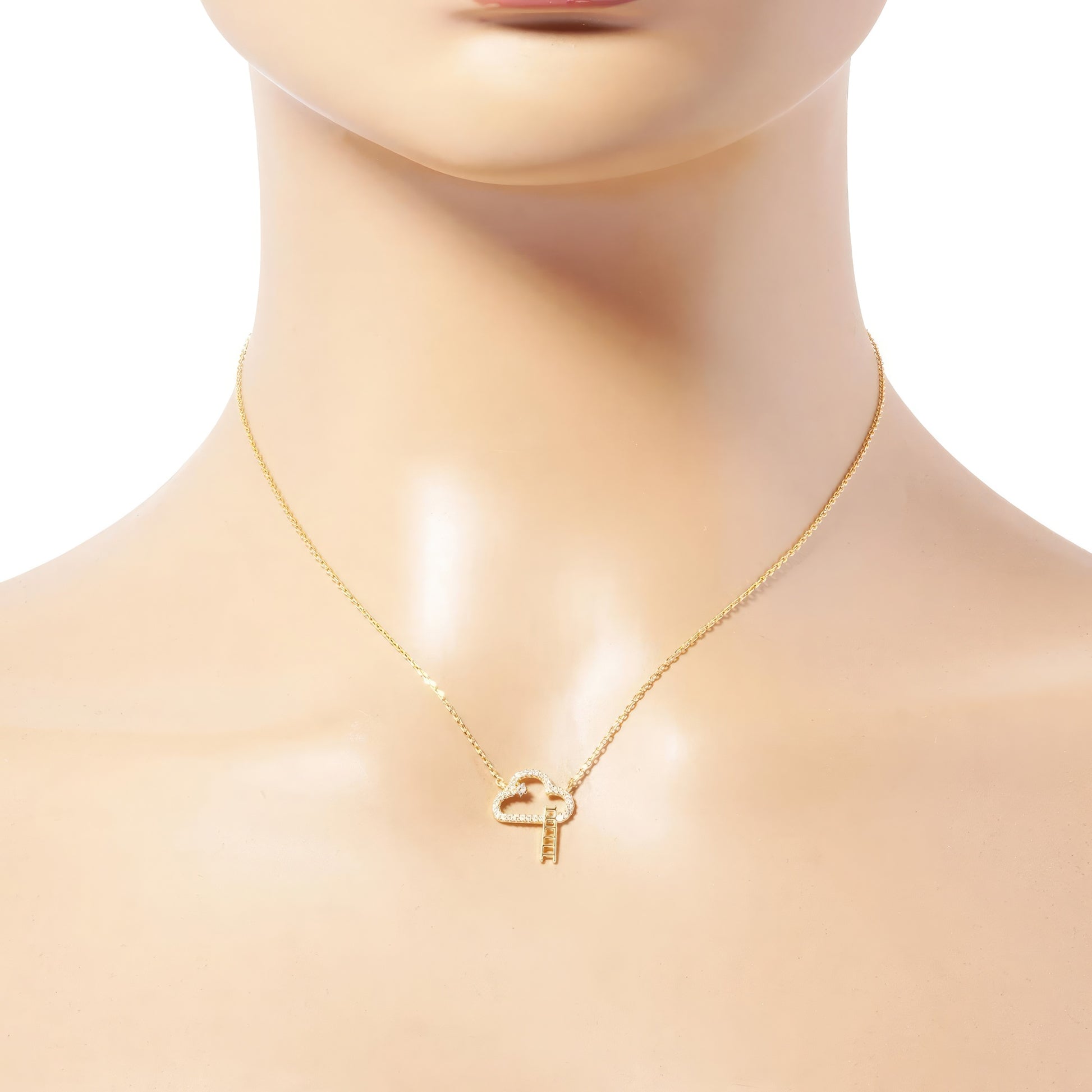 Gold Dipped Cloud Pendant Necklace-57942.GCR--Love It Clothing