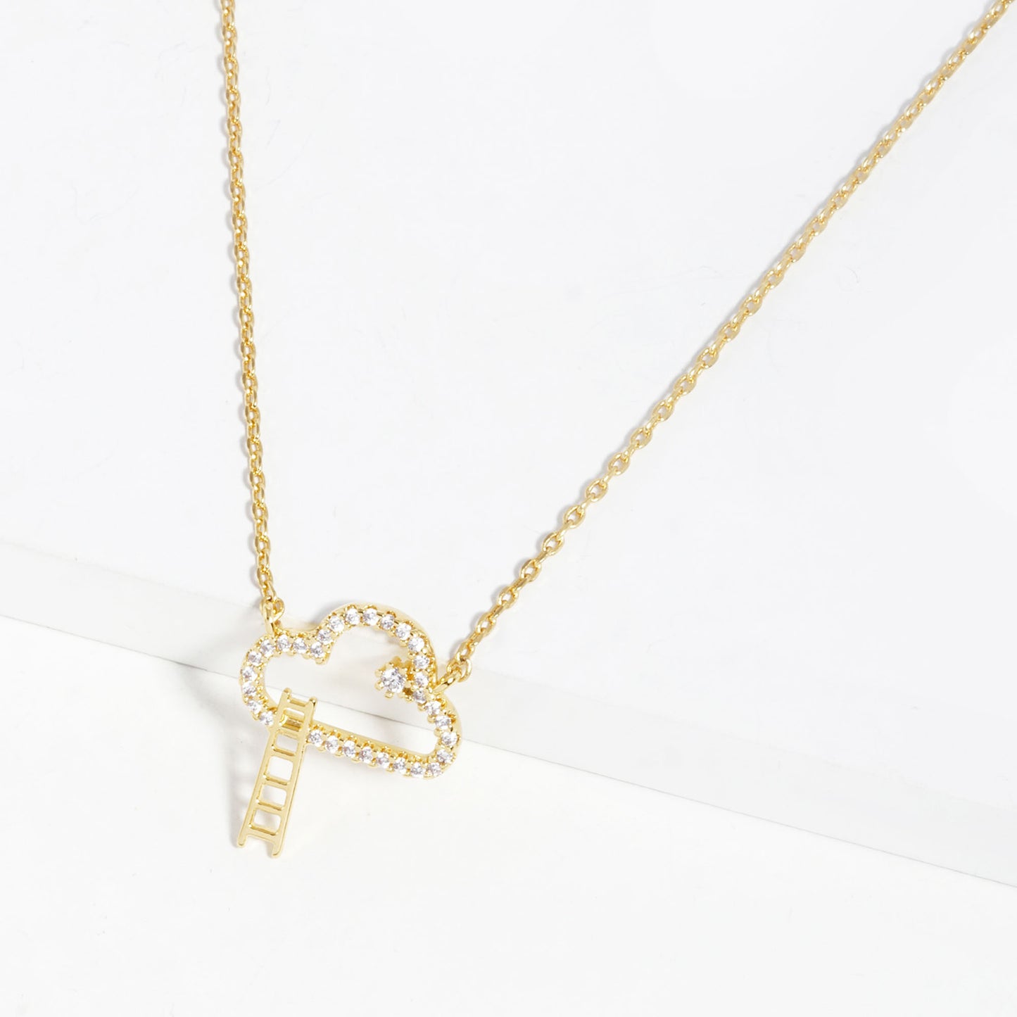 Gold Dipped Cloud Pendant Necklace-57942.GCR--Love It Clothing