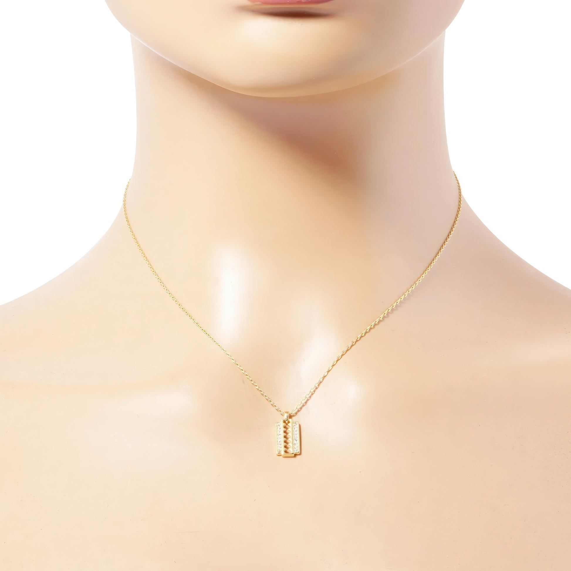 Gold Dipped Pendant Necklace-57943.GCR--Love It Clothing