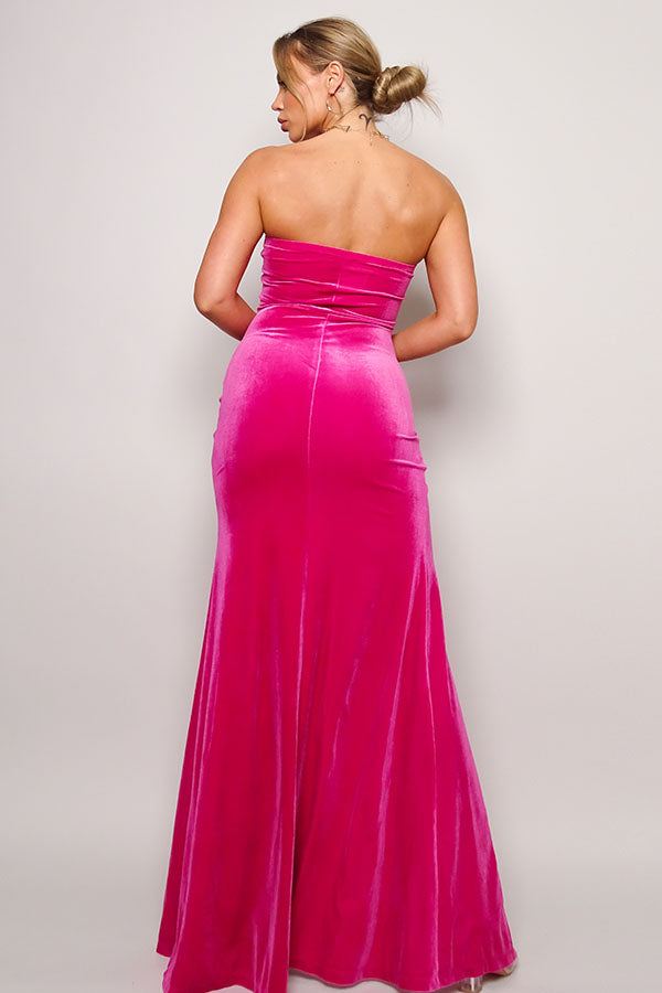 Strapless Sweetheart Maxi Velvet Dress-57991.S-Select Size: S, M, L-Love It Clothing