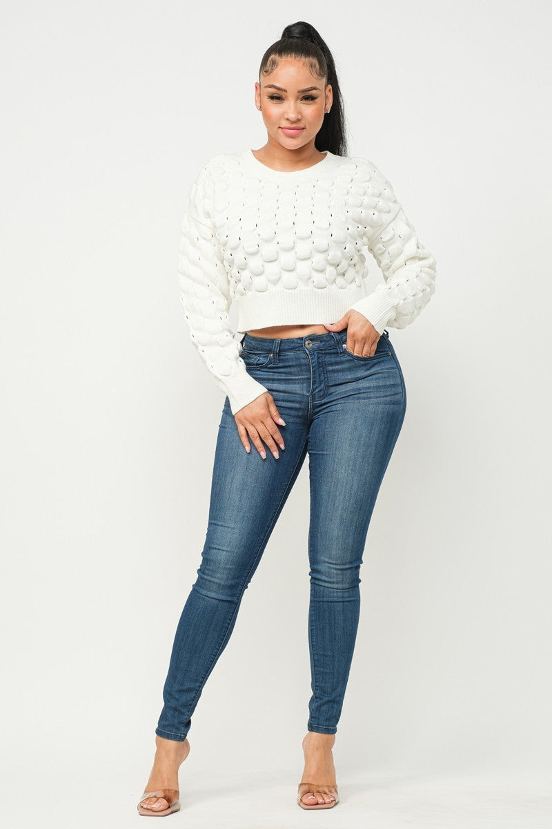 Checker Sweater Top - Love It Clothing