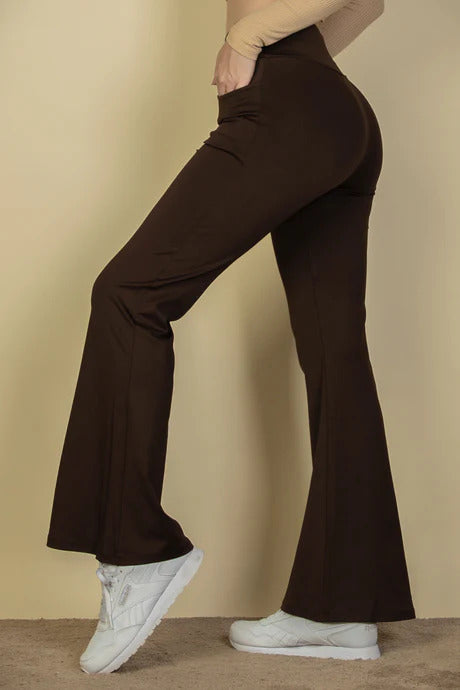 High Waisted Front Pocket Flare Pants-58017c.S-Select Size: S, M, L-Love It Clothing