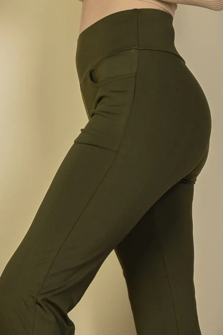 High Waisted Front Pocket Flare Pants-58017c.S-Select Size: S, M, L-Love It Clothing