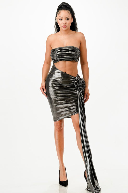 Metallic Sexy Dress-58024.S--Love It Clothing