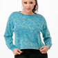 Washed French Terry Cropped Sweatshirts - Love It Clothing