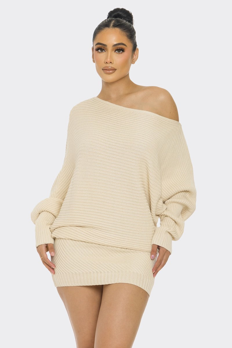 Sweater Mini Dress-58090.S--Love It Clothing