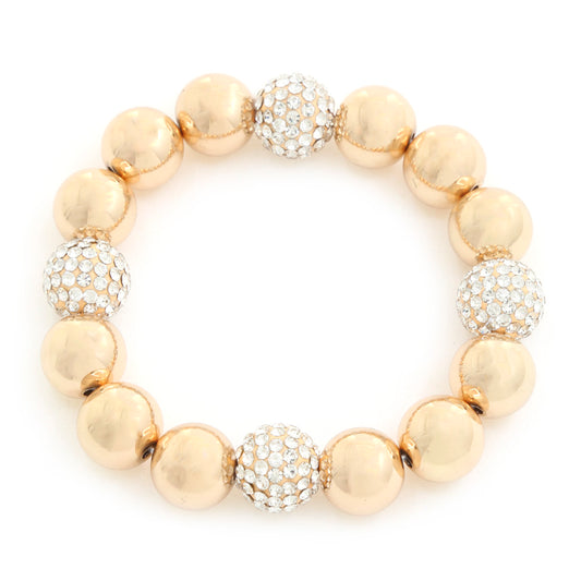 Rhinestone Ball Beaded Bracelet - Love It Clothing