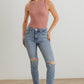 Mauve Knit Sleeveless Bodysuit - Love It Clothing