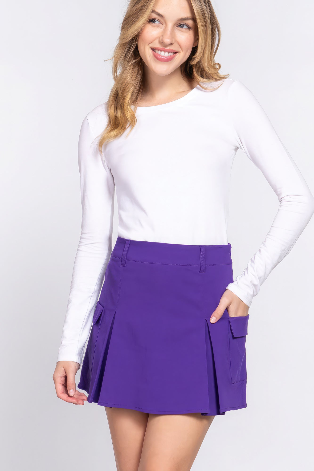 Stretch Cargo Mini Skirt With Underpants-58132b.S-Select Size: S, M, L-Love It Clothing