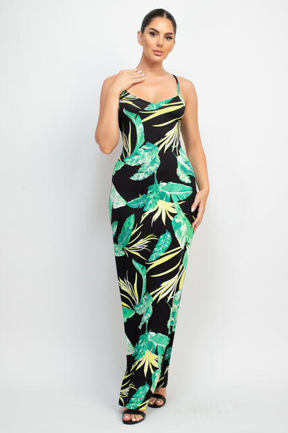 Scoop Tropical Print Maxi Dress-58137.S-Select Size: S-Love It Clothing