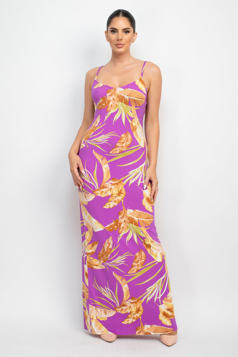 Scoop Tropical Print Maxi Dress-58137a.S-Select Size: S-Love It Clothing