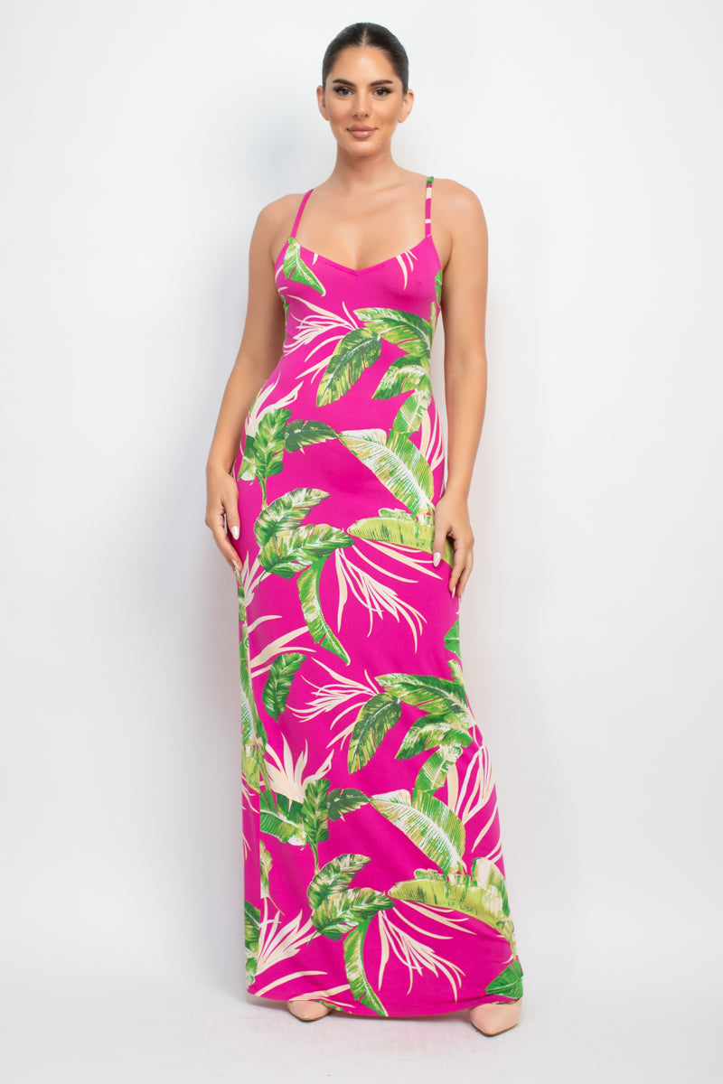 Scoop Tropical Print Maxi Dress-58137b.S-Select Size: S-Love It Clothing