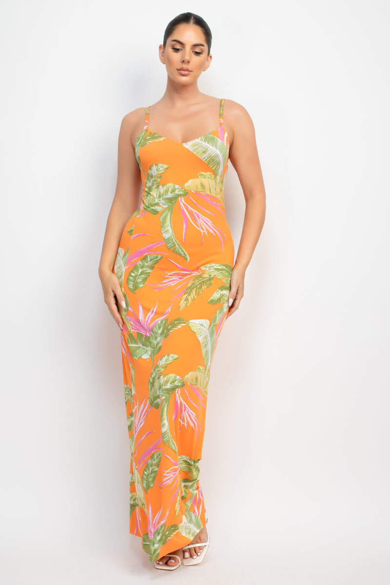 Scoop Tropical Print Maxi Dress-58137e.S-Select Size: S-Love It Clothing