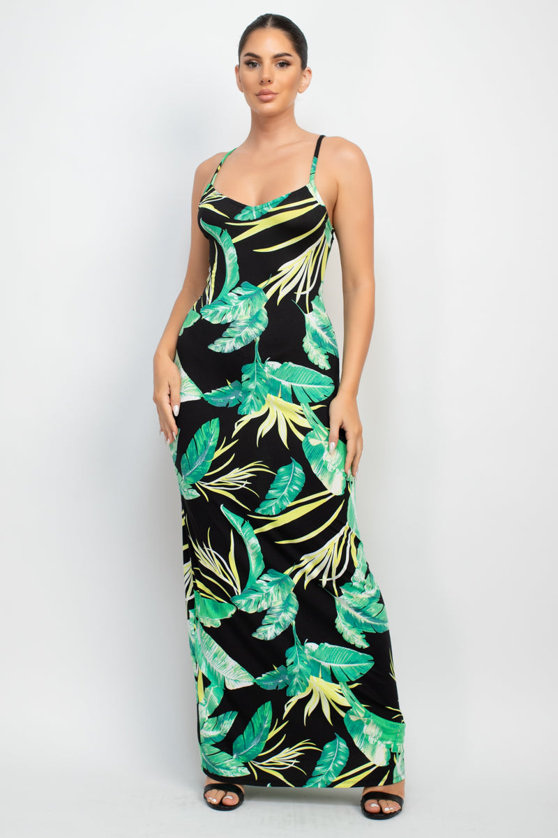 Scoop Tropical Print Maxi Dress-58137.S-Select Size: S, M, L-Love It Clothing