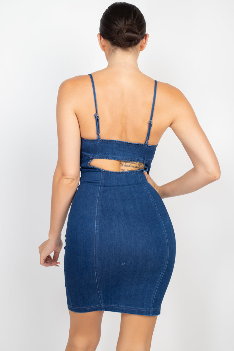 Front Button Cami Denim Dress-58139a.S-Select Size: S, M, L-Love It Clothing