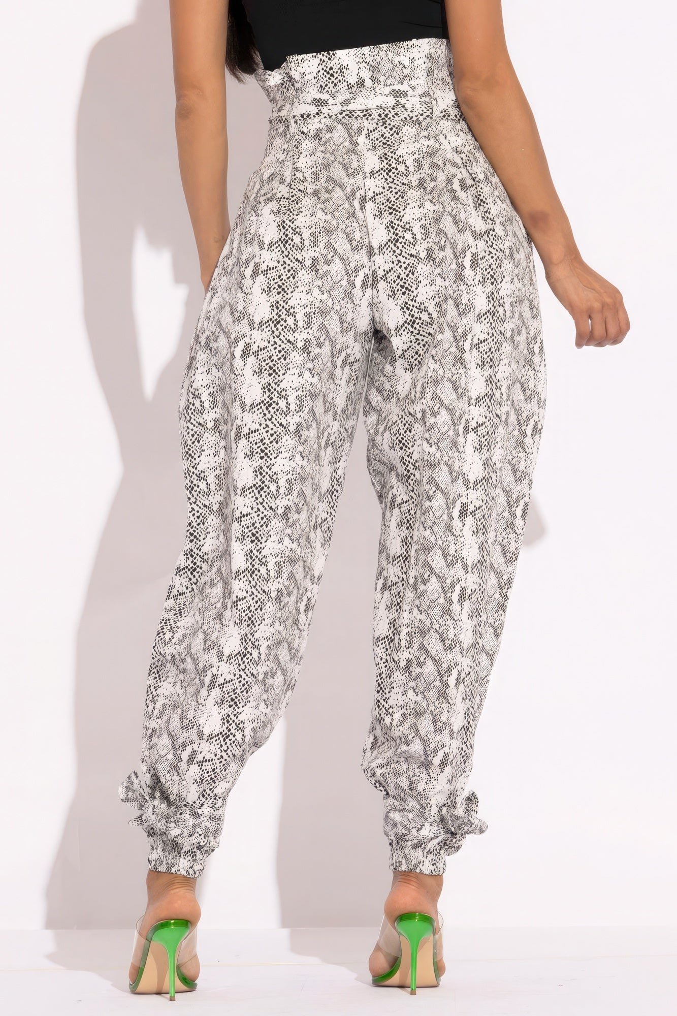 Snake Skin Printed Paper Bag Style Cargo Pants-58204.S--Love It Clothing