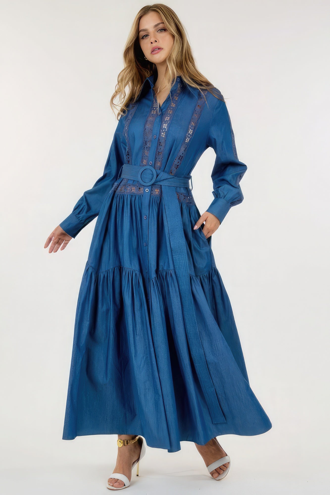 Long Sleeve Maxi Dress-58270.S--Love It Clothing