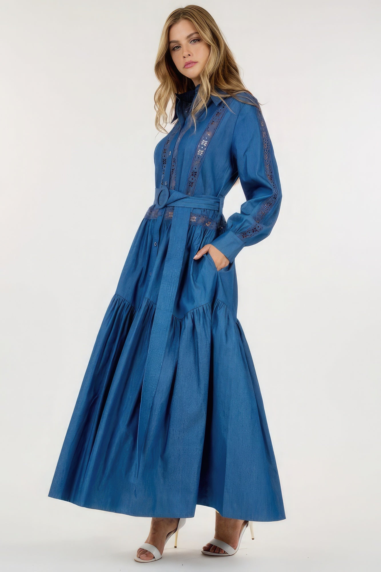 Long Sleeve Maxi Dress-58270.S--Love It Clothing