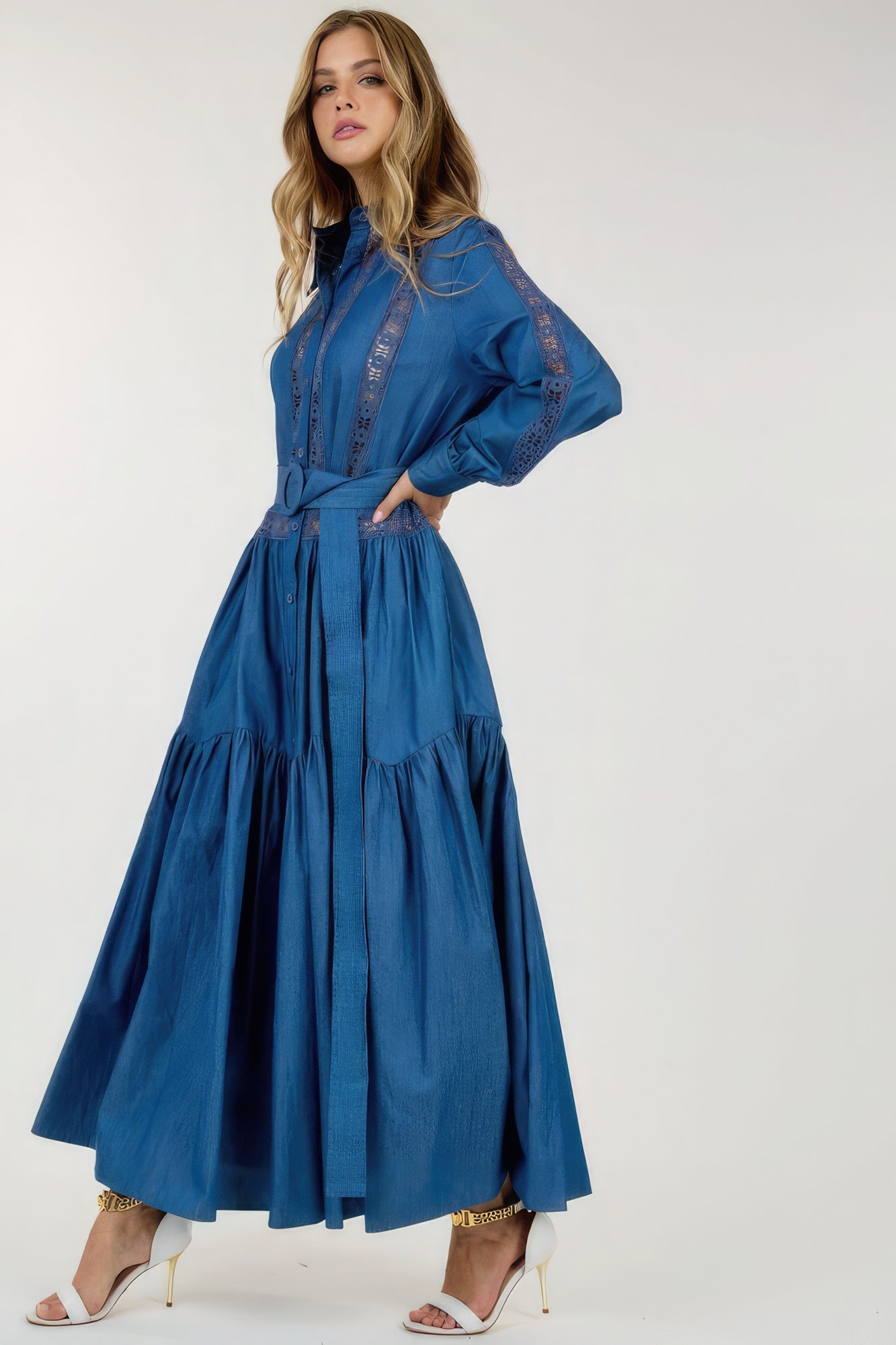 Long Sleeve Maxi Dress-58270.S--Love It Clothing