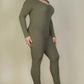 Plus Size Ribbed Scoop Neck Long Sleeve Jumpsuit