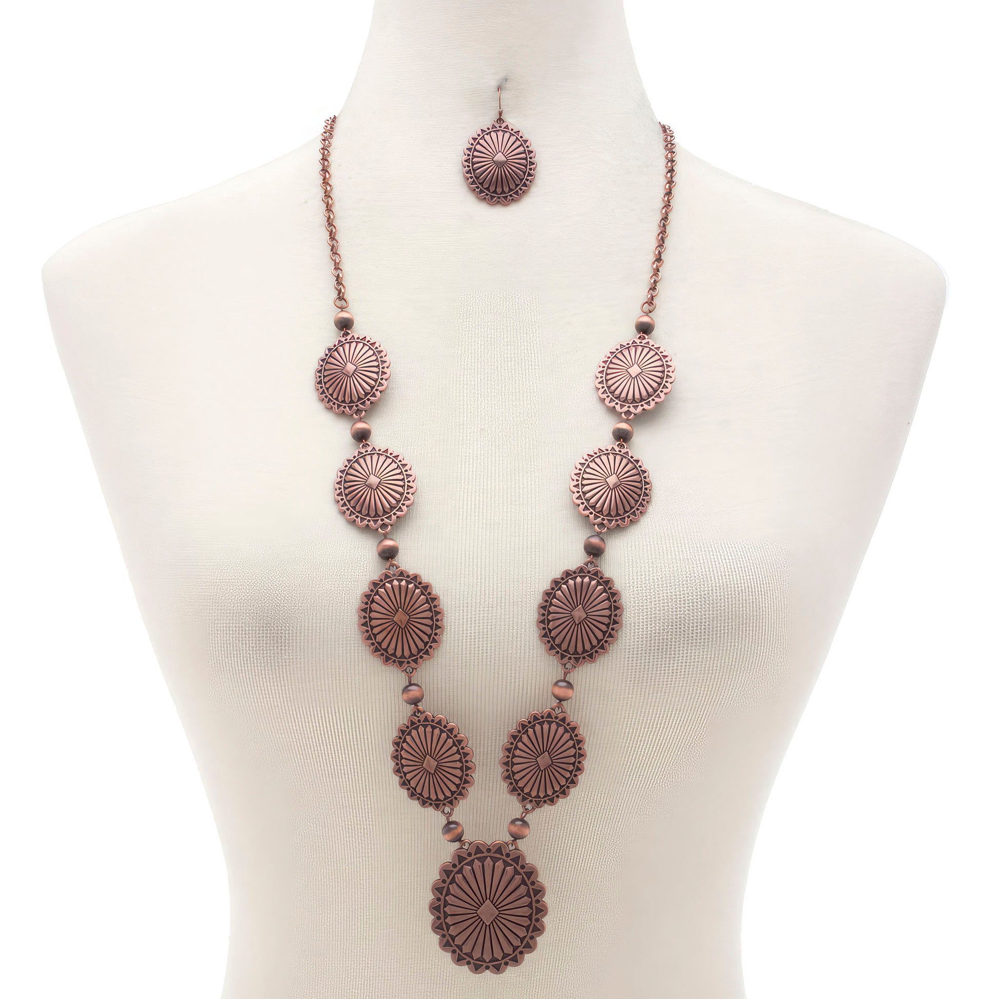 Western Oval Beaded Neckalce-58290.CB--Love It Clothing