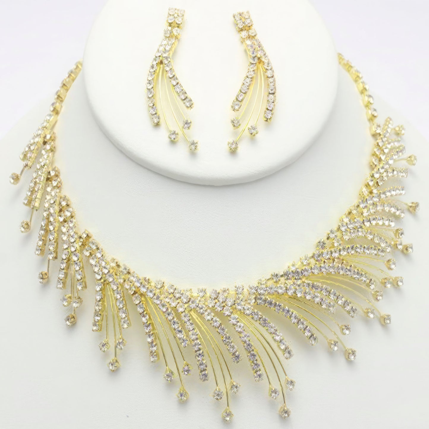 Rhinestone Necklace Earring Set-58292.GCRY--Love It Clothing