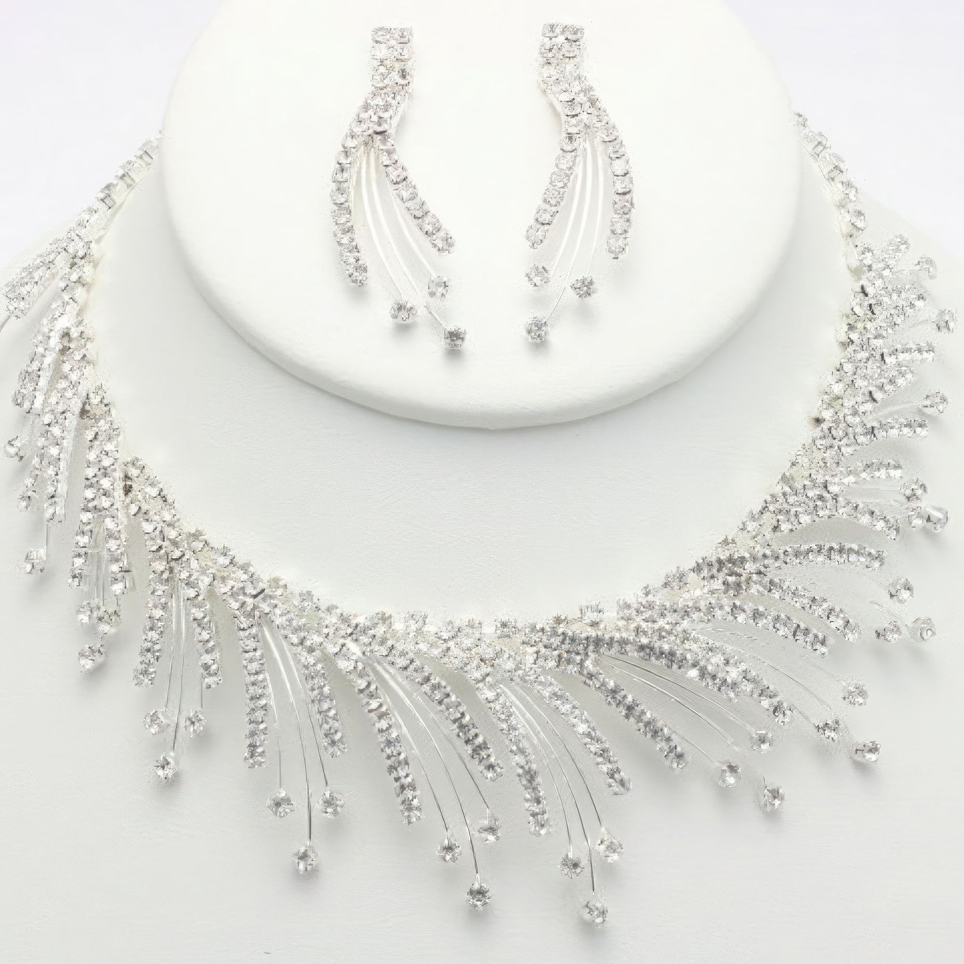 Rhinestone Necklace Earring Set-58292.SCRY--Love It Clothing