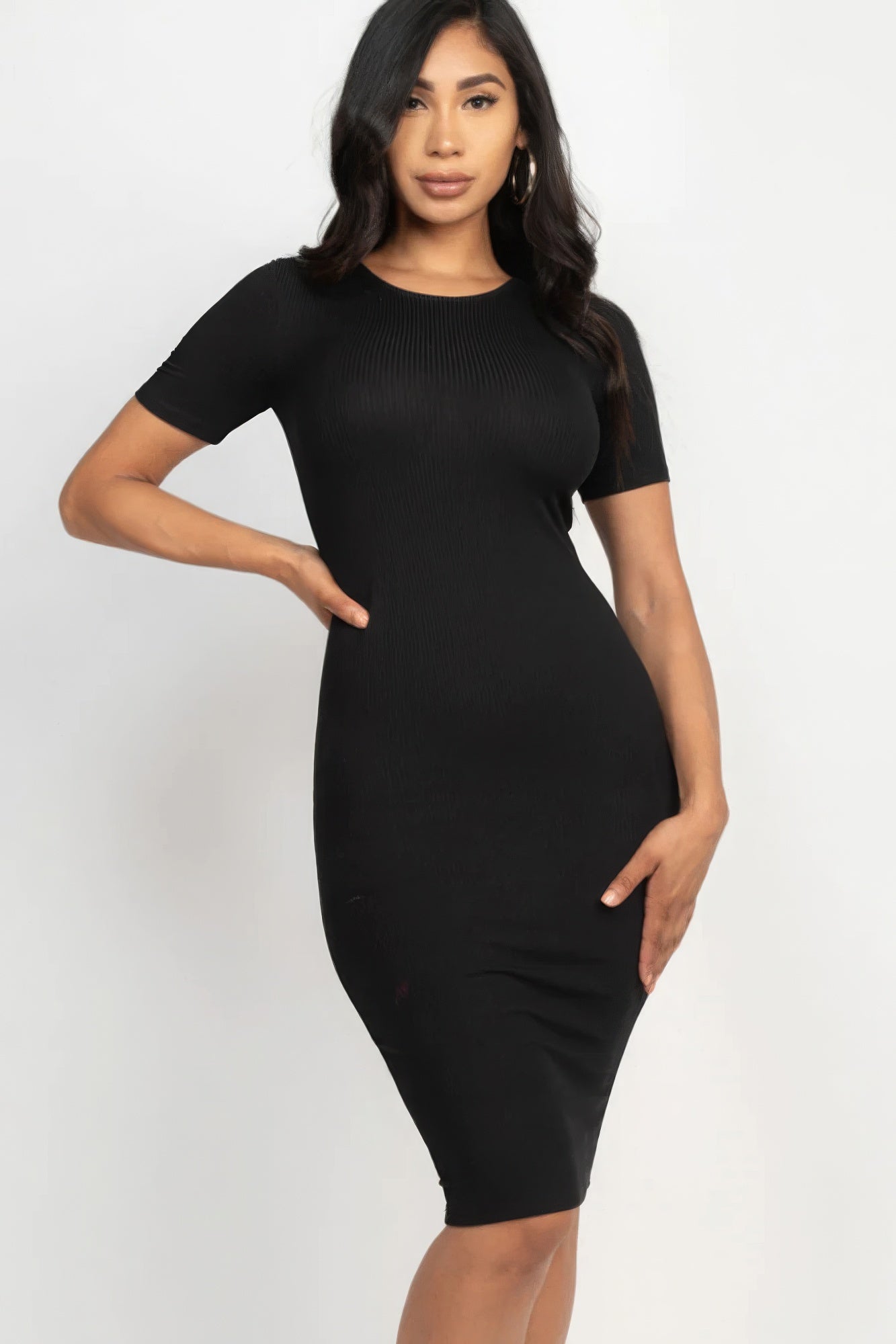 Ribbed Bodycon Midi Dress-58367.S-Select Size: S-Love It Clothing