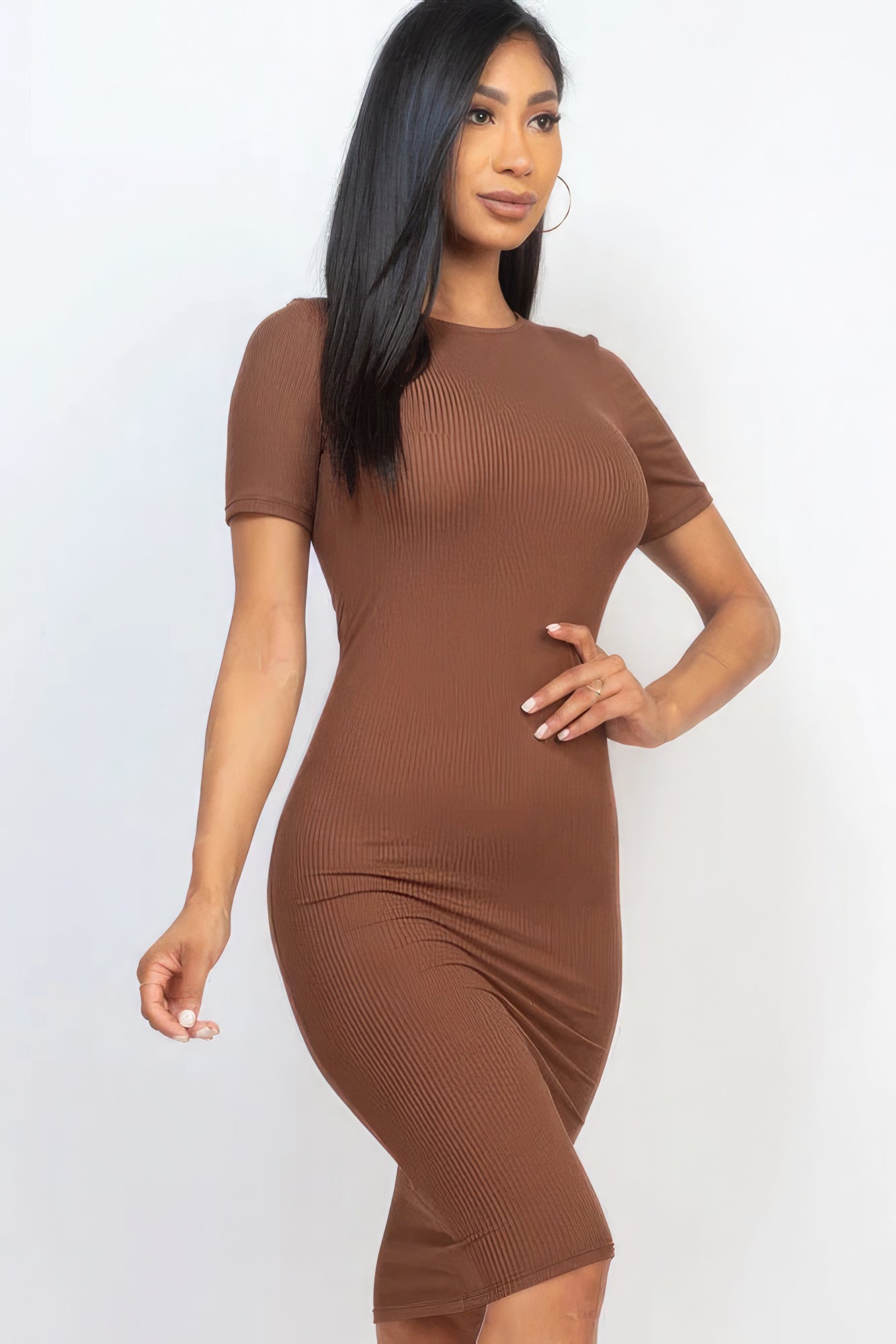 Ribbed Bodycon Midi Dress-58367a.S-Select Size: S, M, L-Love It Clothing