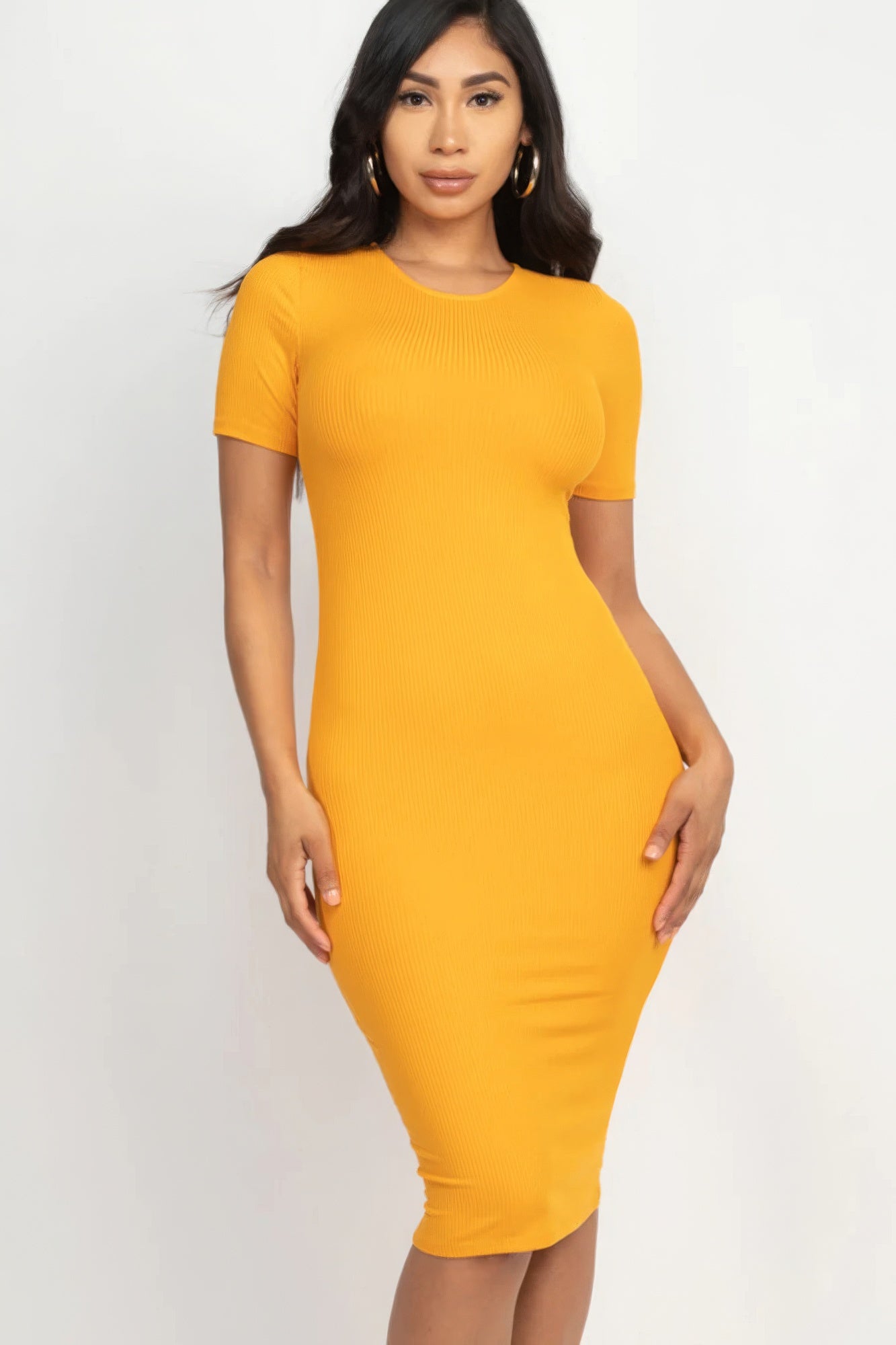 Ribbed Bodycon Midi Dress-58367b.S-Select Size: S-Love It Clothing