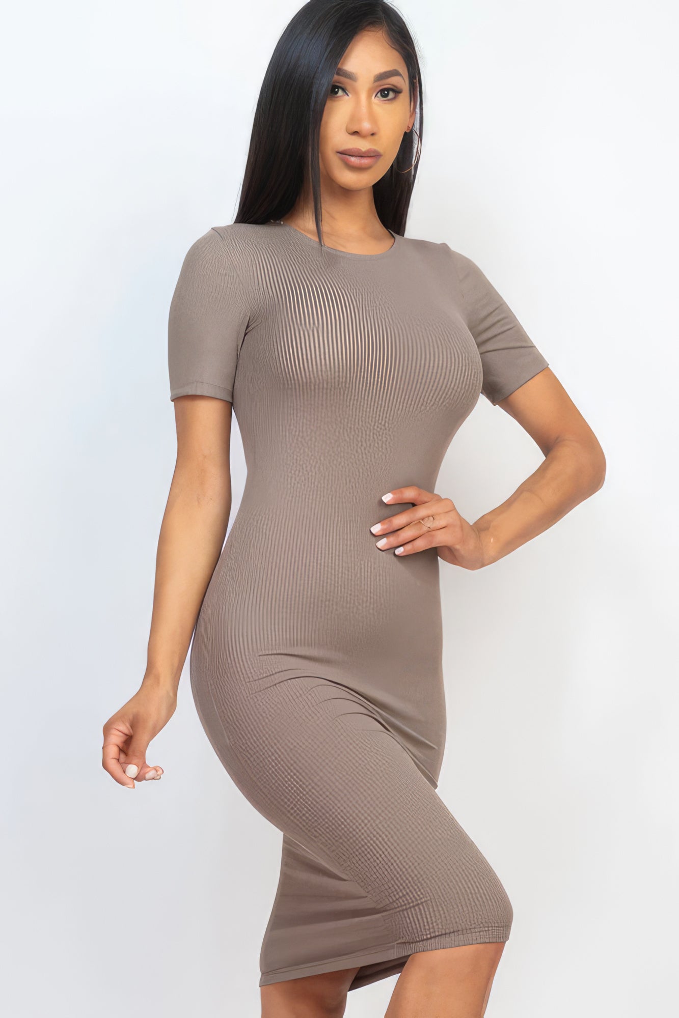 Ribbed Bodycon Midi Dress-58367a.S-Select Size: S, M, L-Love It Clothing