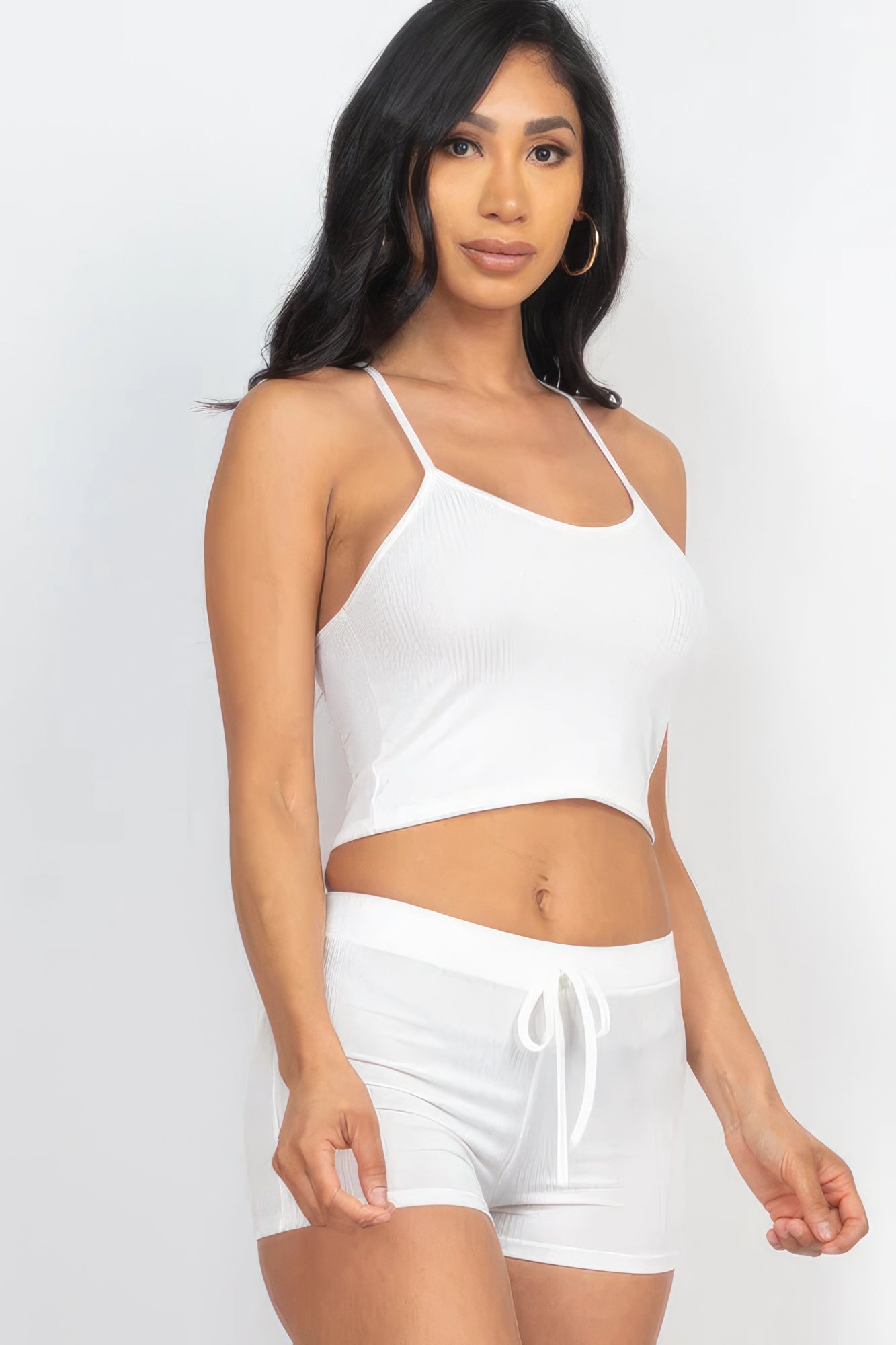 Ribbed Crop Cami Top & Shorts Set-58369e.S-Select Size: S, M, L-Love It Clothing