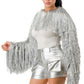 Metallic Tinsel Bolero-58392a.S-Select Size: S-Love It Clothing