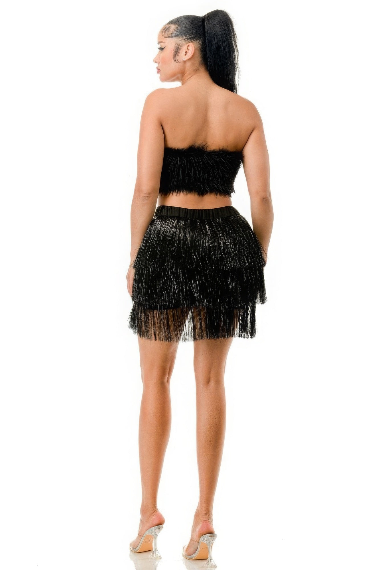 Fringe Metallic Skirt-58393c.S-Select Size: S, M, L-Love It Clothing