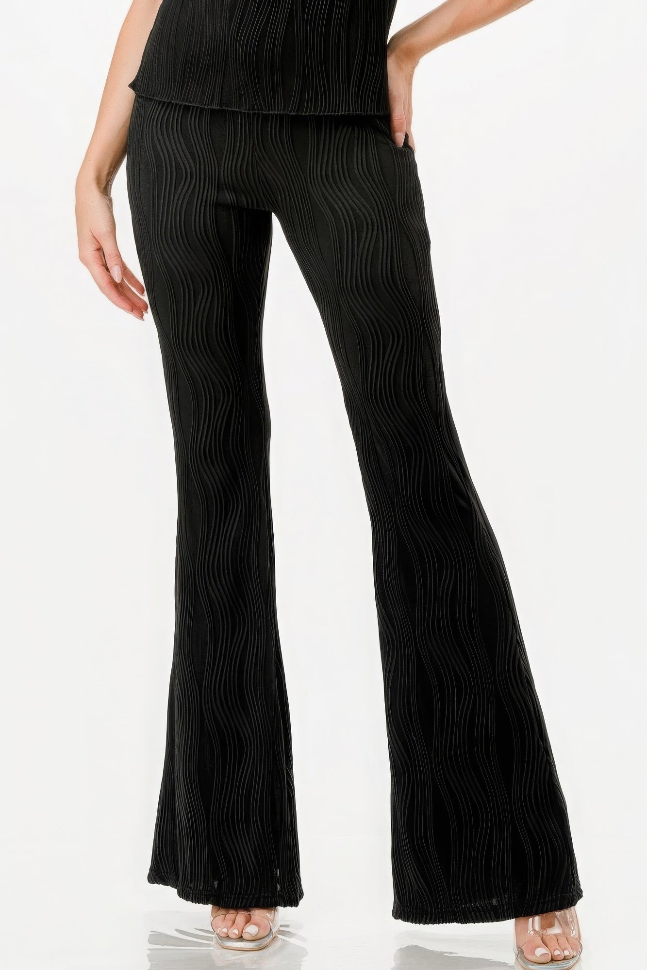 Pretty Pleated Flare Pants Set-58416a.S--Love It Clothing