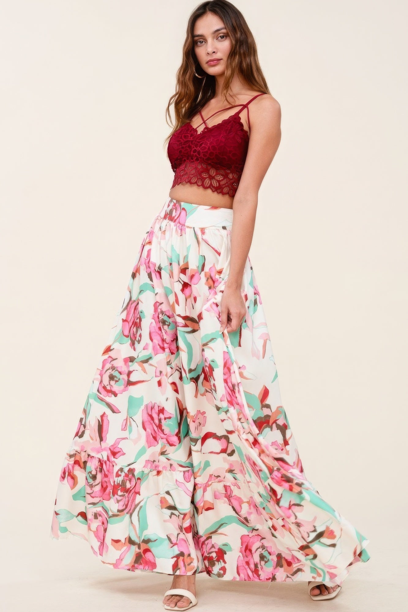 Printed Maxi Skirt With Pockets-58424a.S--Love It Clothing