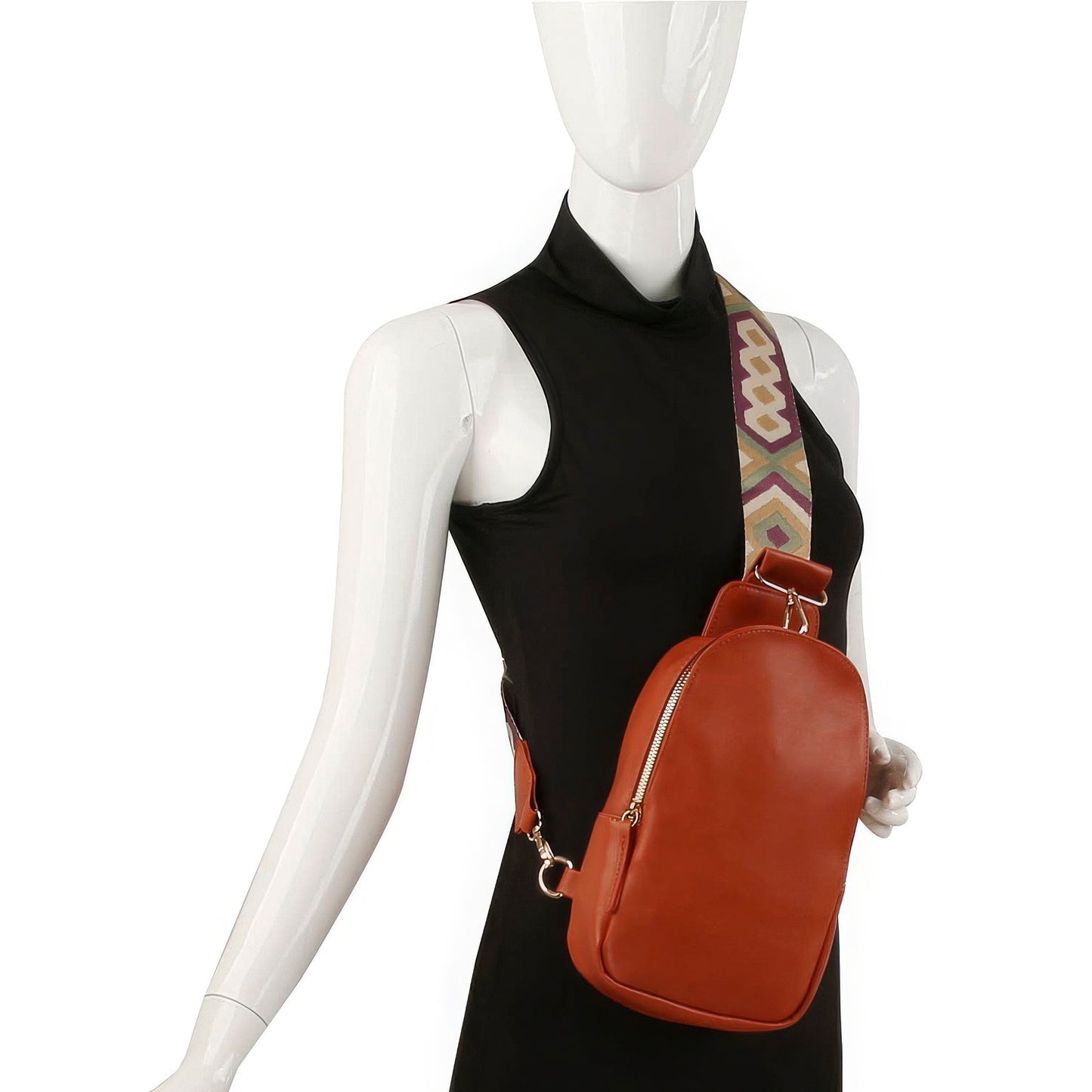 Smooth Zipper Sling Crossbody With Guitar Strap-58435.TF--Love It Clothing