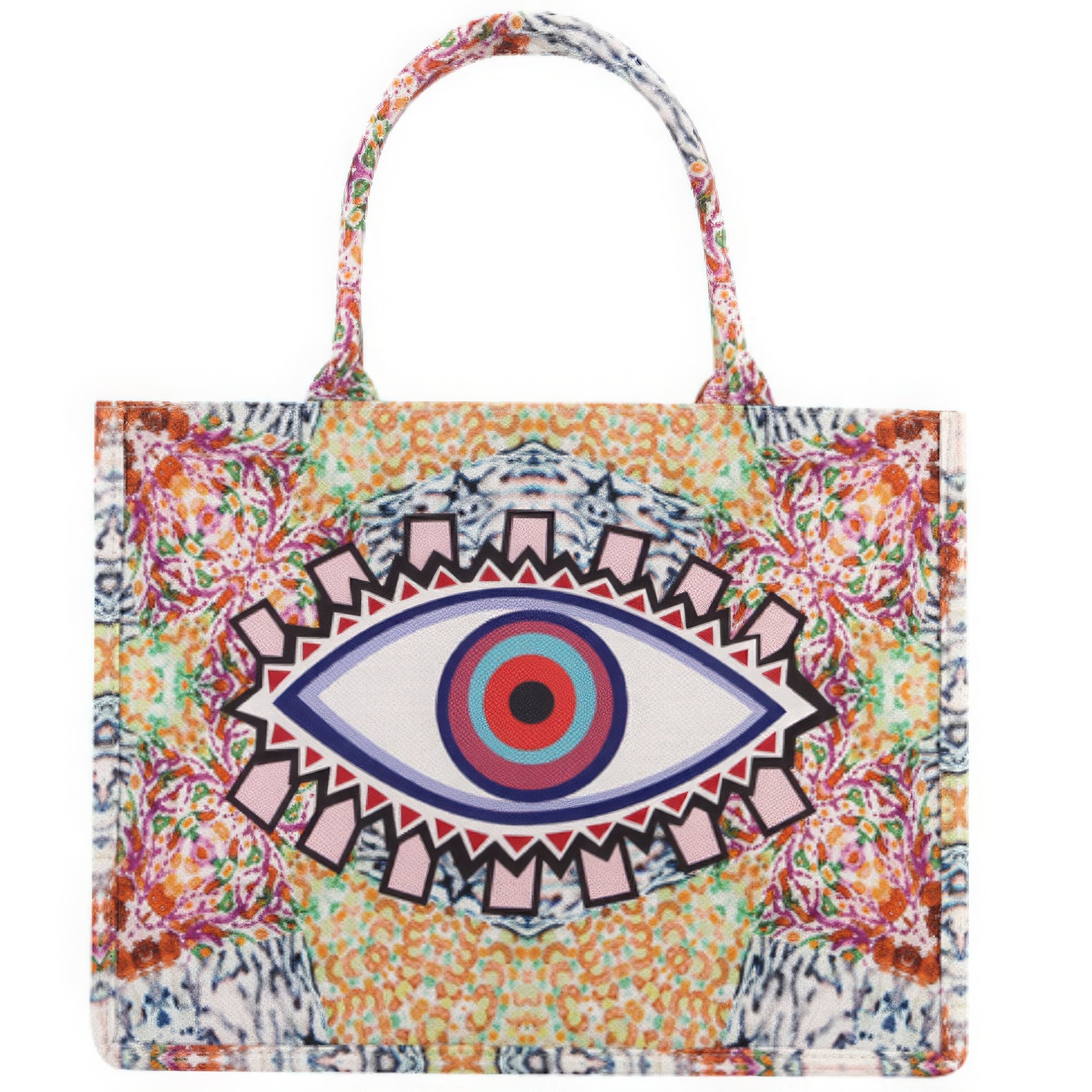 Evil Eye Print Tote Bag-58437.Multi--Love It Clothing