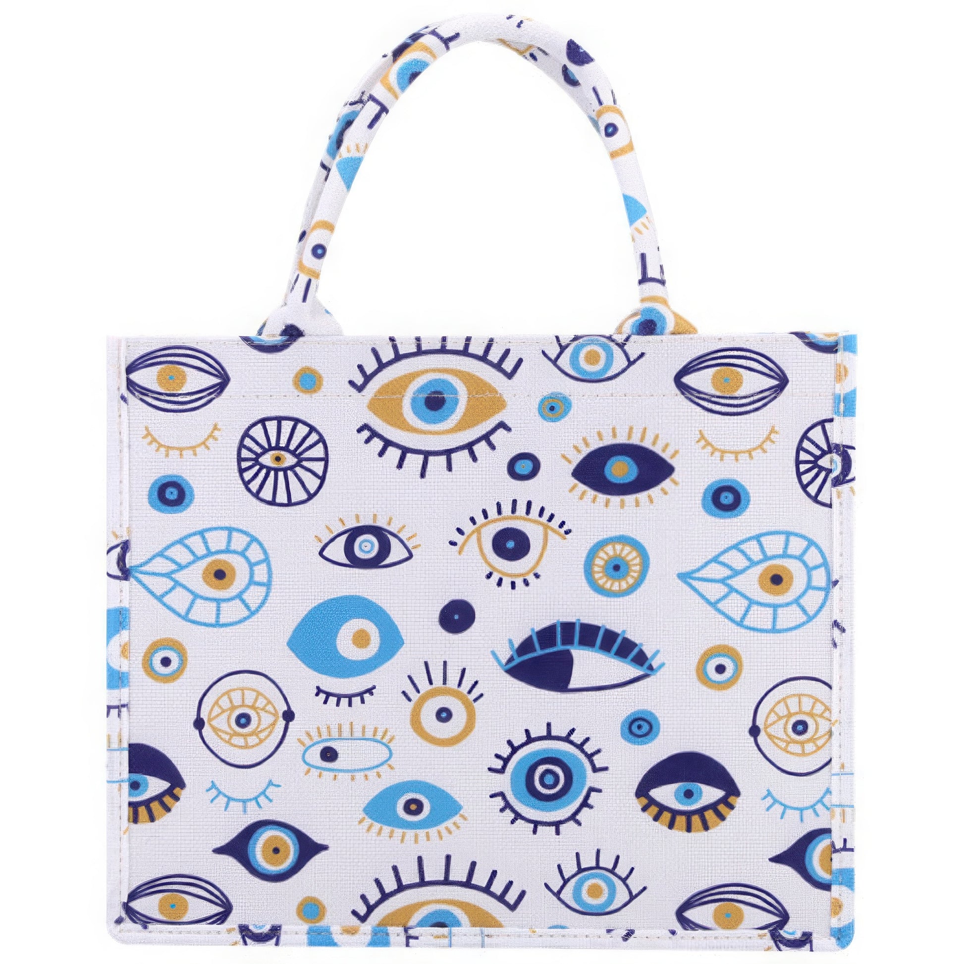 Evil Eye Print Tote Bag-58439.BL--Love It Clothing