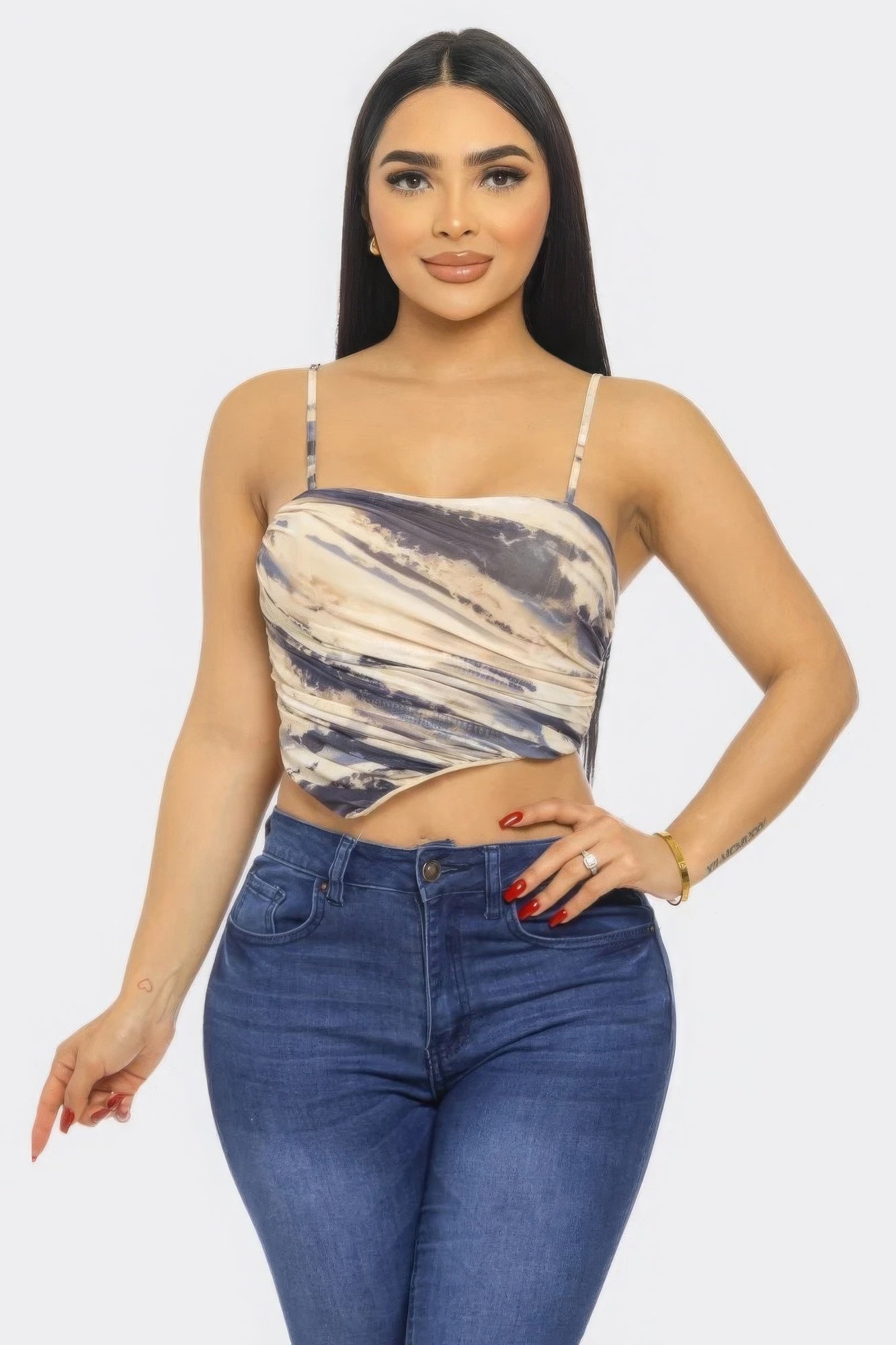 Mesh Print Top-58440b.S-Select Size: S, M, L-Love It Clothing