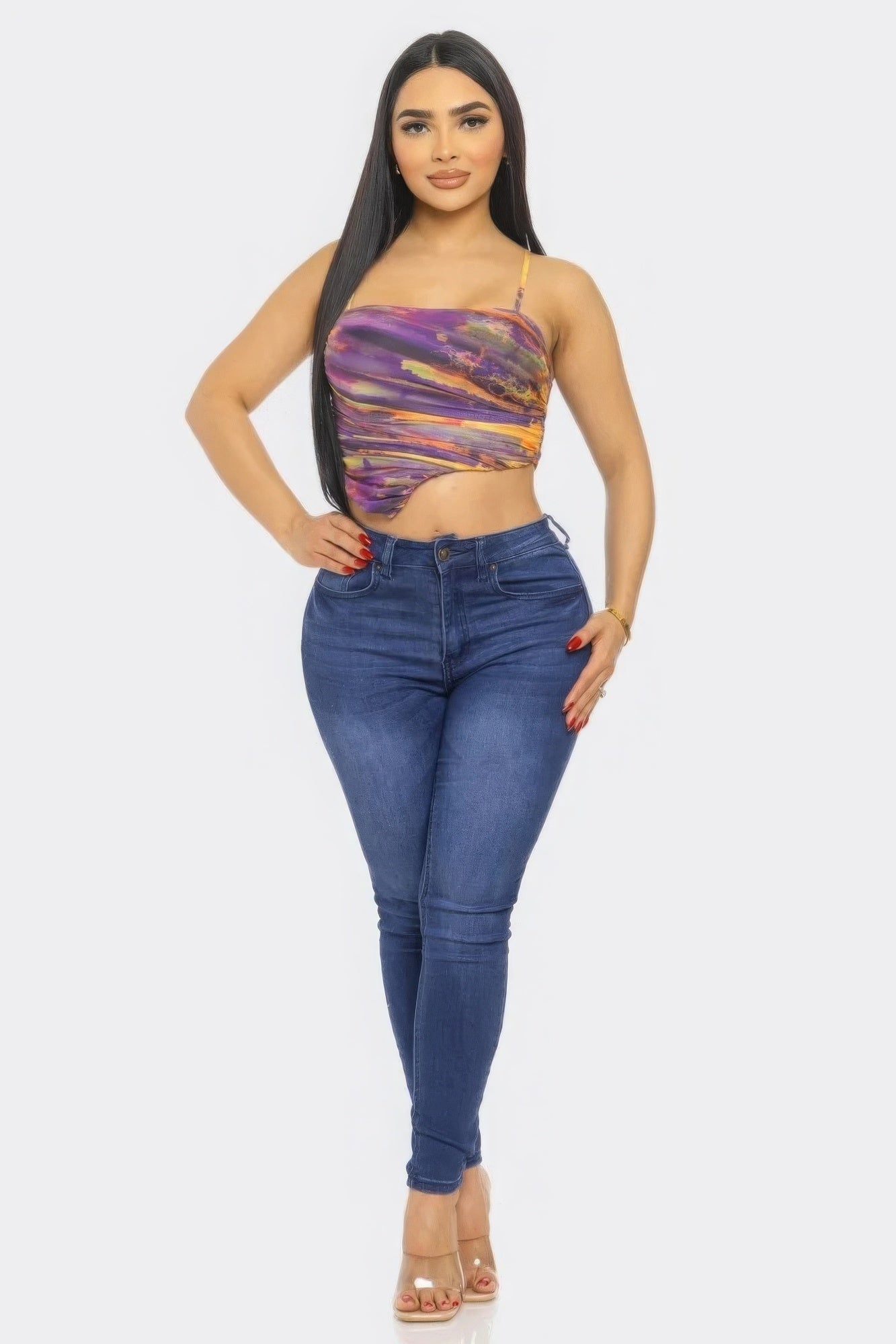 Mesh Print Top-58440b.S-Select Size: S, M, L-Love It Clothing