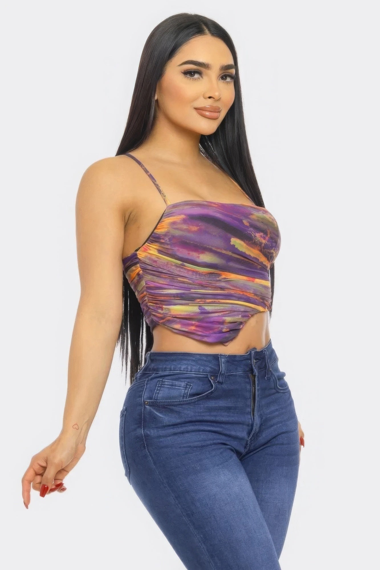 Mesh Print Top-58440b.S-Select Size: S, M, L-Love It Clothing