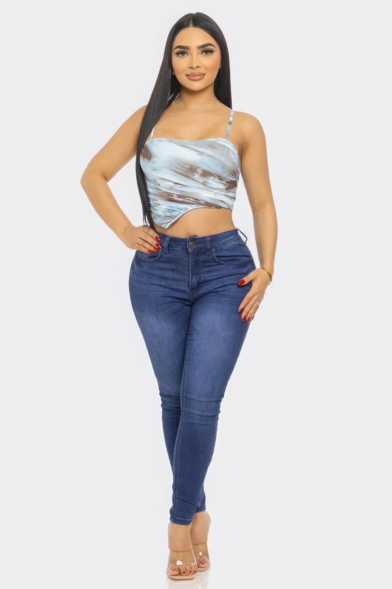 Mesh Print Top-58440b.S-Select Size: S, M, L-Love It Clothing