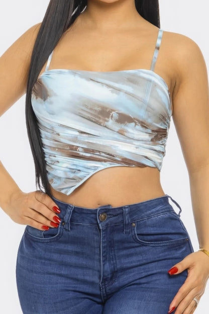 Mesh Print Top-58440b.S-Select Size: S-Love It Clothing