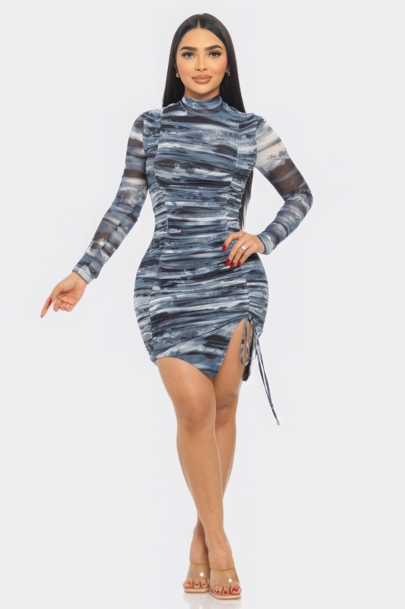 Print Mesh Mini Dress-58441.S-Select Size: S, M, L-Love It Clothing