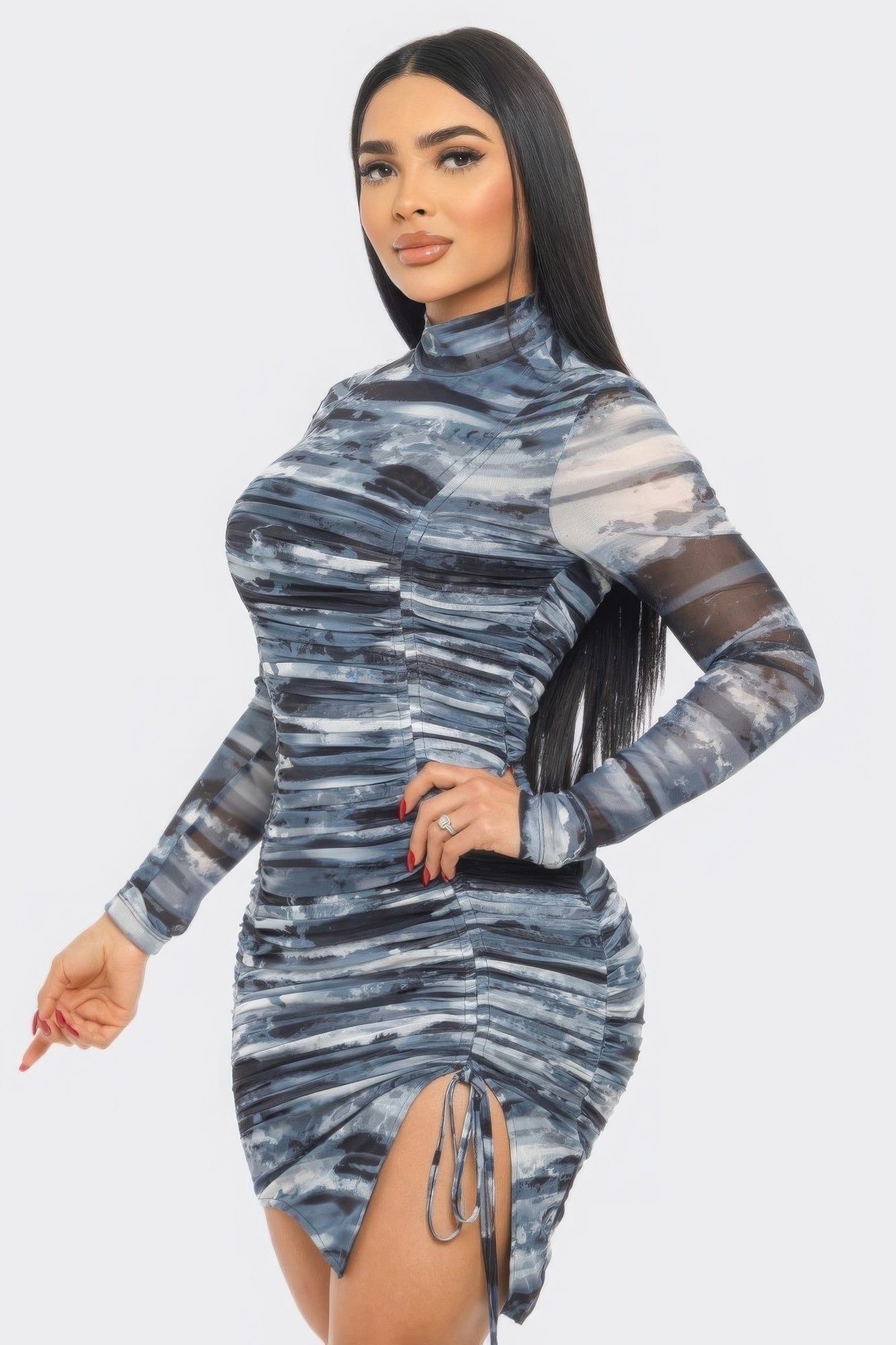 Print Mesh Mini Dress-58441.S-Select Size: S, M, L-Love It Clothing