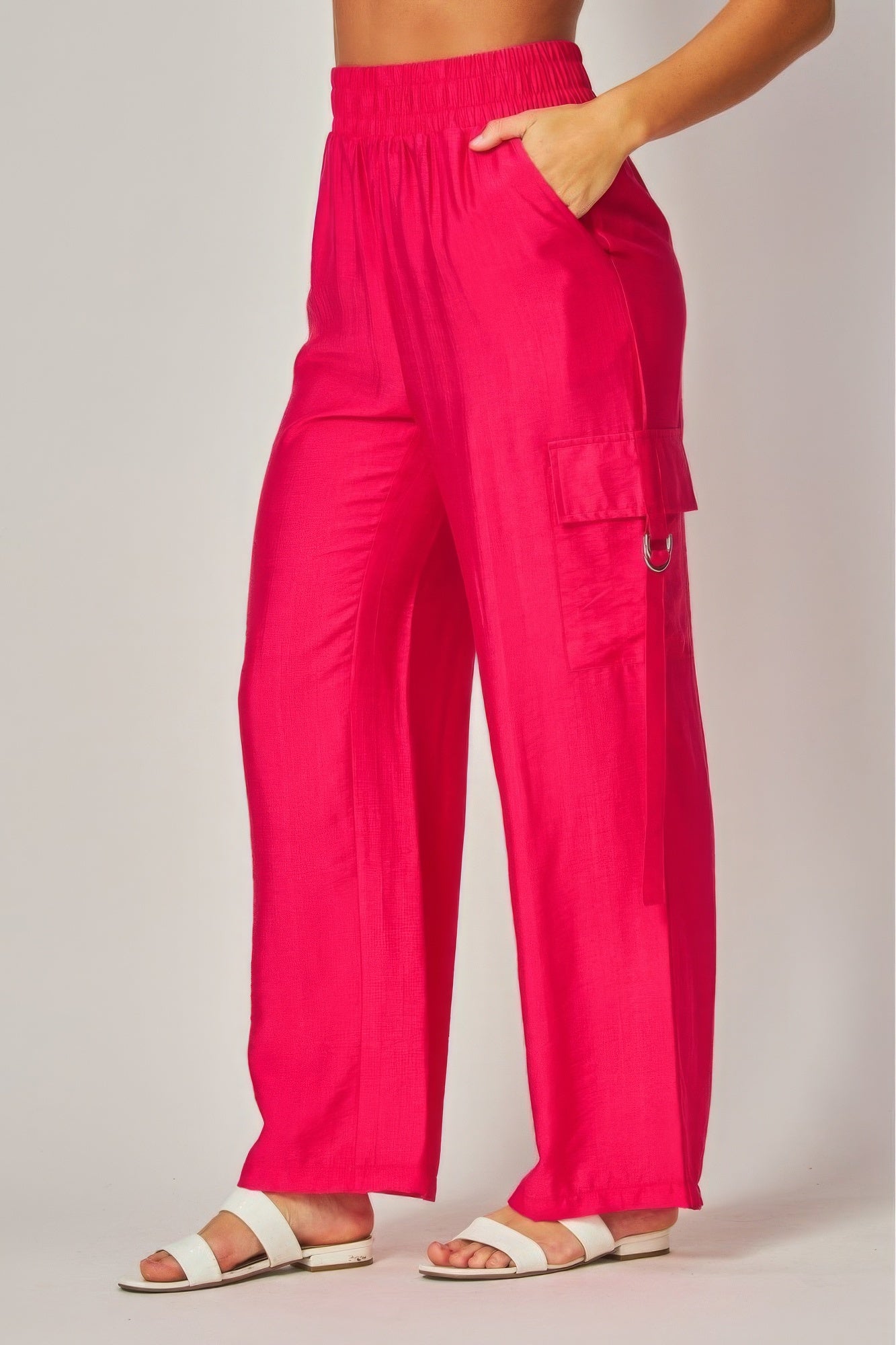 Linen Wide Leg Cargo Pants-58446c.S-Select Size: S-Love It Clothing