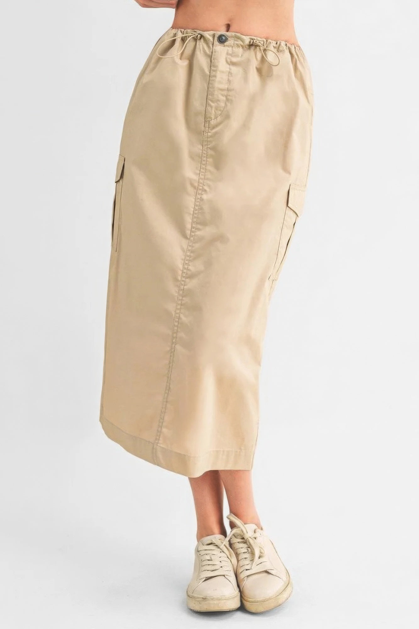 Cargo Skirt With Drawstring Midi Skirt-58447.S-Select Size: S-Love It Clothing